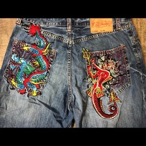 Ed Hardy 36” Jean Shorts